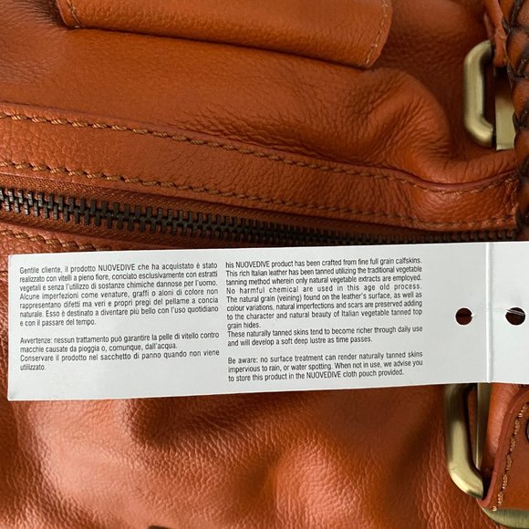 NEW Nuovedive Italian Leather Handbag with Braided Leather Handles - Picture 15 of 16